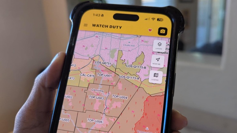 L'application iPhone Watch Duty montre des incendies dans la région de Los Angeles