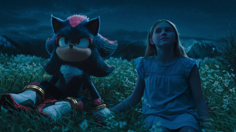 Shadow et Maria regardent le ciel dans Sonic the Hedgehog 3