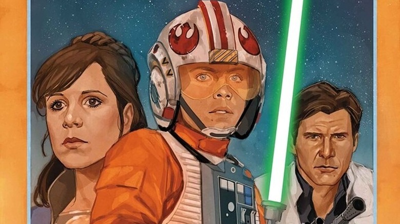 Leia, Luke et Han sur la couverture principale de Star Wars #1 (2025)