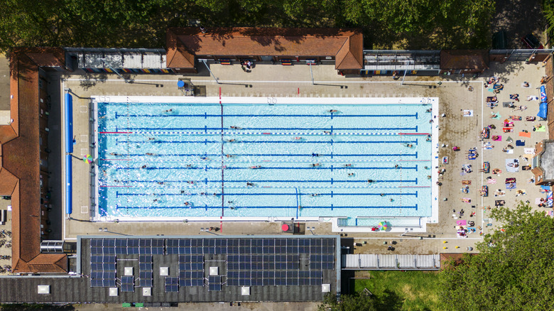 Vue aérienne de London Fields Lido