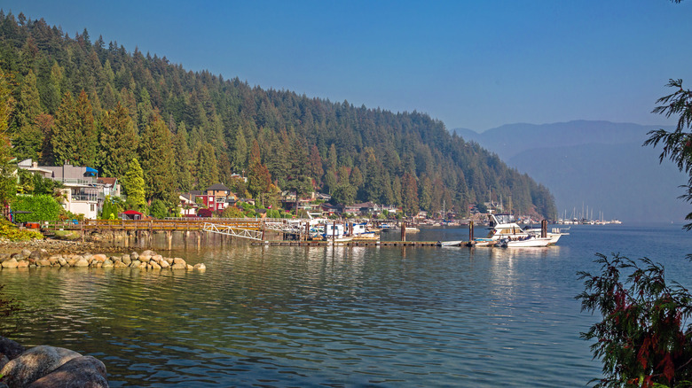 Des bateaux amarrés près de Deep Cove, Vancouver