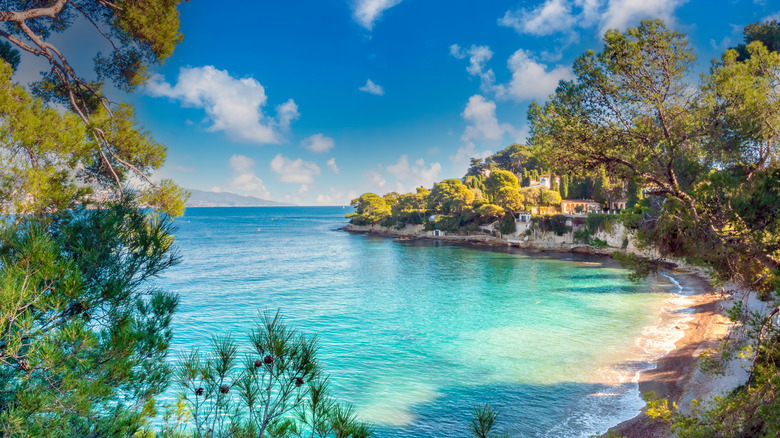 Vue des eaux émeraude de Paloma Beach dans la Riviera française