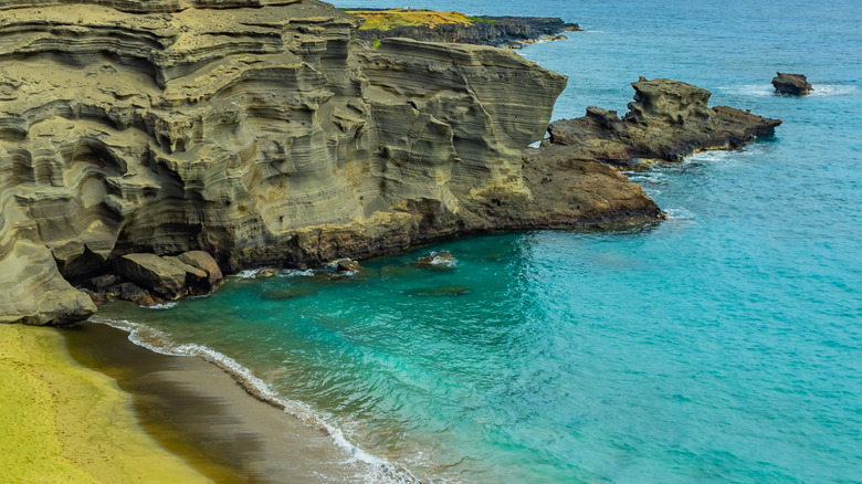 Paysage de la plage de Papakolea