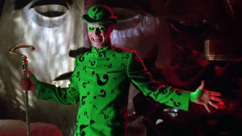 Jim Carrey en tant que Riddler avec son Cain à Batman pour toujours