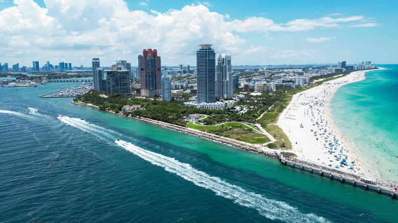 Miami Beach avec des immeubles de grande hauteur