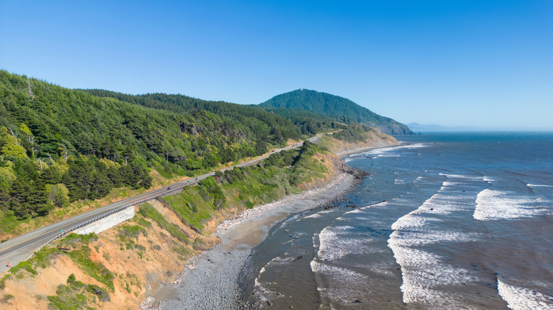 Vue aérienne Pacific Coast Scenic Byway