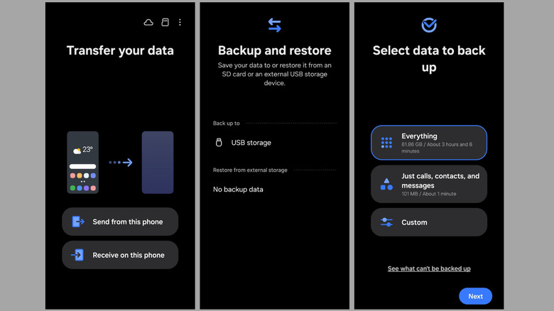 Transférer les données du téléphone Samsung vers USB Storage à l'aide de Smart Switch