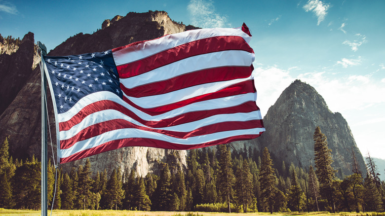 Drapeau agitant à Yosemite