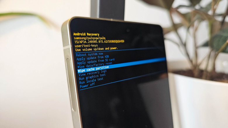 Menu de récupération Android sur Samsung Galaxy S25 Ultra