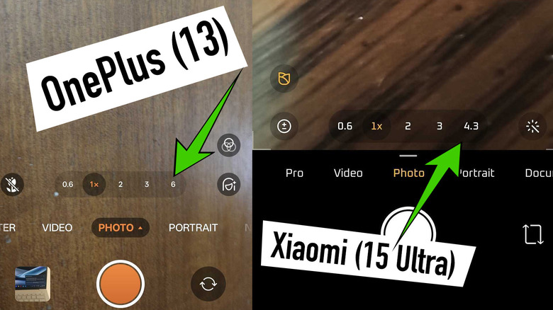 Camera App Zoom Fonction sur les téléphones OnePlus et Xiaomi