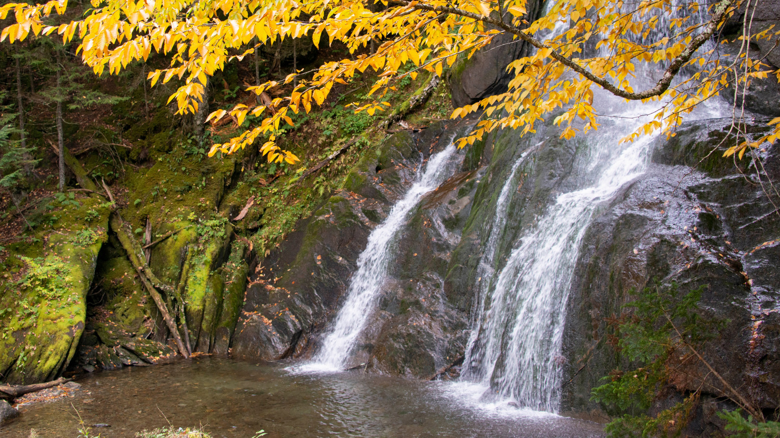Le trou de baignade populaire du Vermont est un parc aquatique naturel avec des diapositives et des cascades