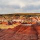 Le parc national impressionnant de l'Arizona possède des fossiles et le paysage du désert le plus coloré