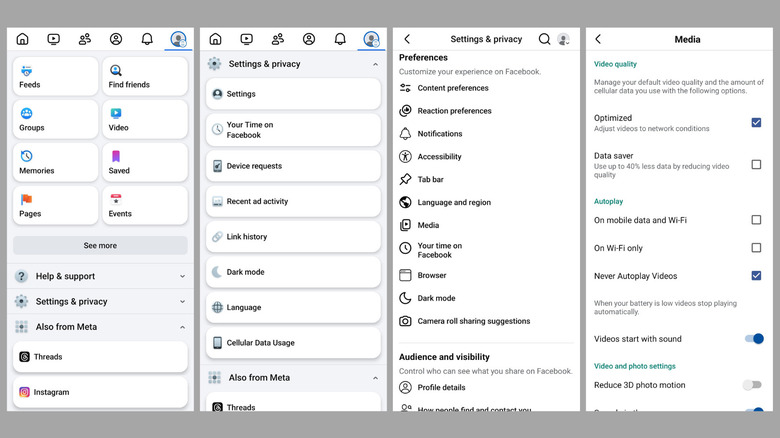 Désactiver la lecture automatique dans l'application Facebook sur mobile