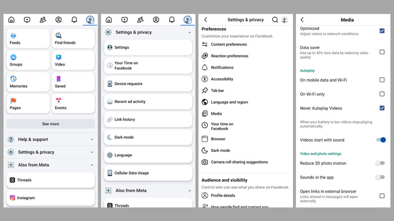 Désactiver les sons dans l'application Facebook sur mobile