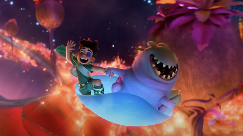 Elio et Glordon survolent le disque volcanique du Communniverse