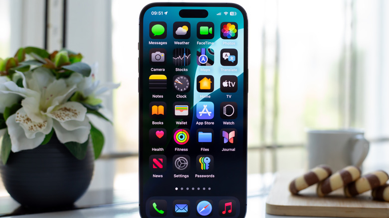 Vue d'écran d'accueil d'un iPhone