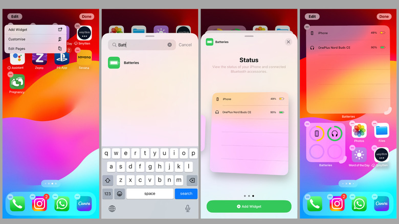 Ajout d'un widget de batteries sur l'écran d'accueil de l'iPhone
