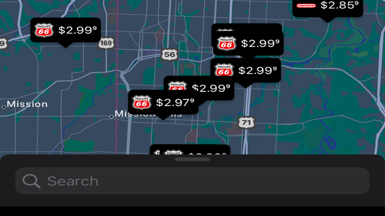 Interface de l'application Phillips 66 Rewards