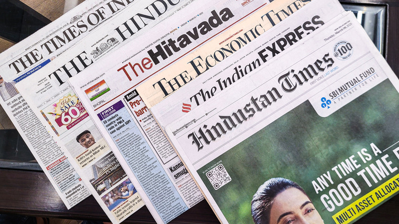 Un arrangement des journaux de l'Inde