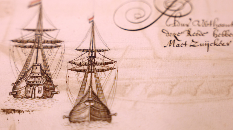 Illustrations de journal de bord d'Abel Tasman