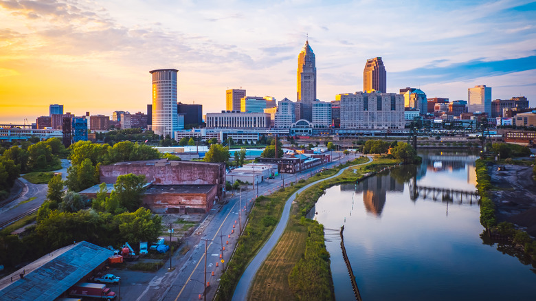 Belle vue au coucher du soleil de Cleveland