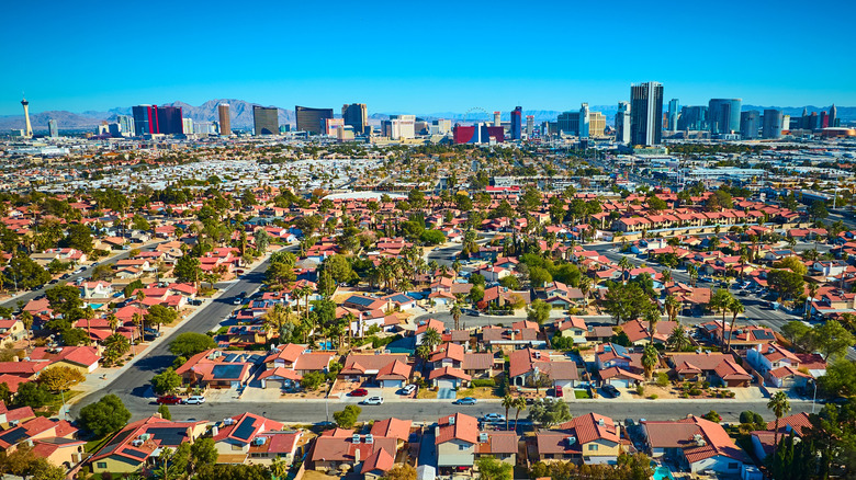 quartier de banlieue à l'extérieur du Strip de Vegas