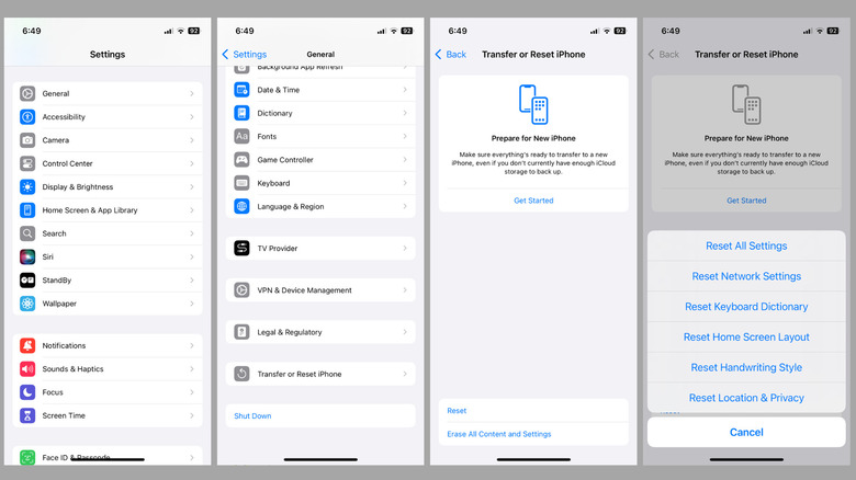 Réinitialisez l'option Paramètres réseau sur iPhone