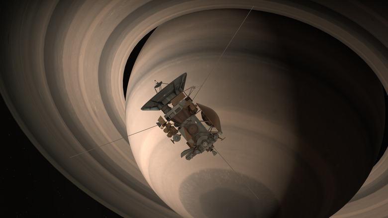 Satellite Cassini approchant Saturne