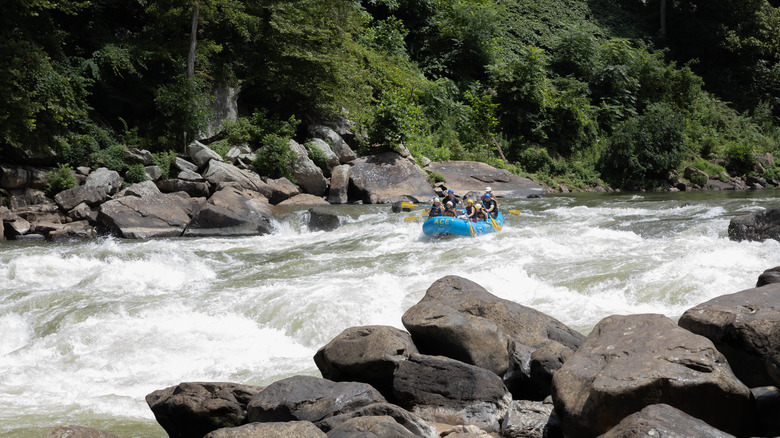 Les gens rafraîchissant sur la nouvelle rivière en Virginie-Occidentale