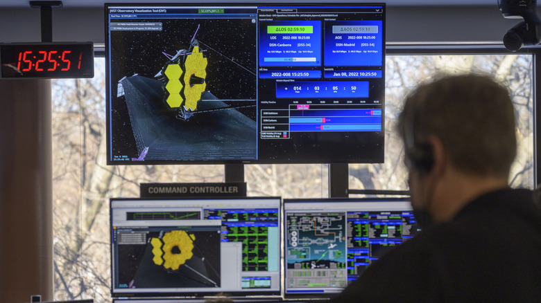 Moniteurs Afficher les contrôles pour le télescope spatial James Webb