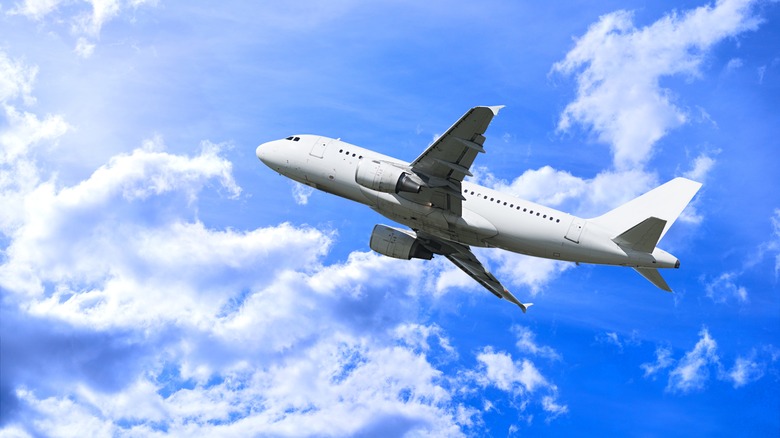 Avion commercial dans le ciel