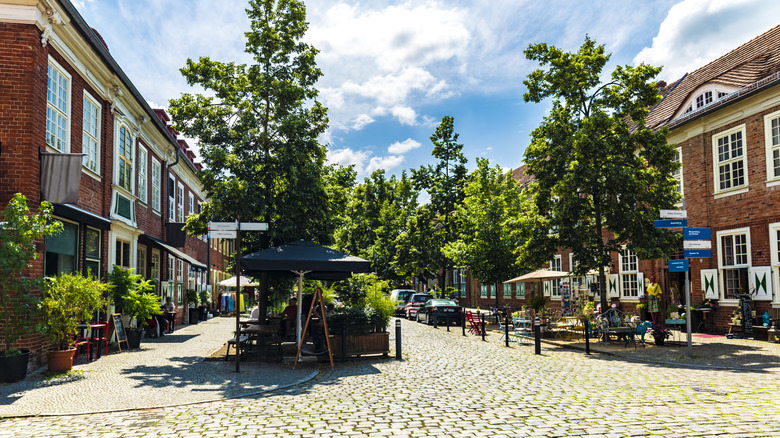 Vue au niveau de la rue du quartier néerlandais à Potsdam