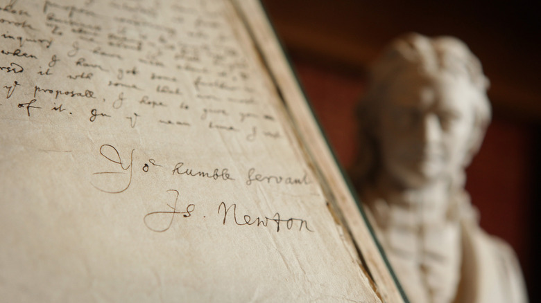 Lettre signée par Isaac Newton