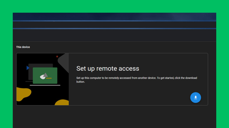 Chrome Remote Desktop montrant la configuration pour un accès à distance
