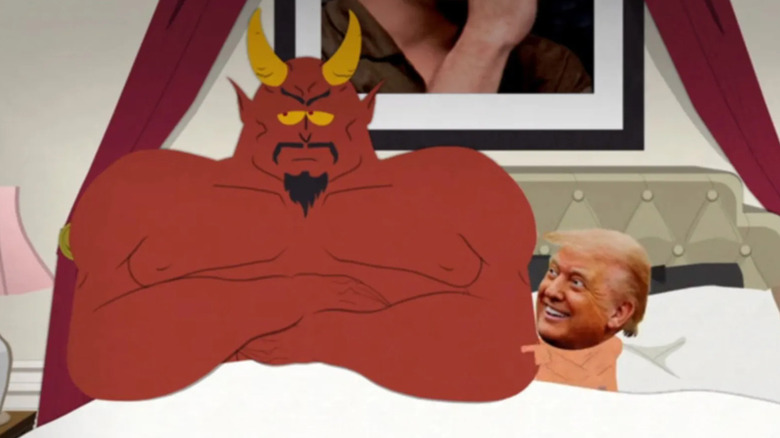 Satan au lit avec Donald Trump sur South Park