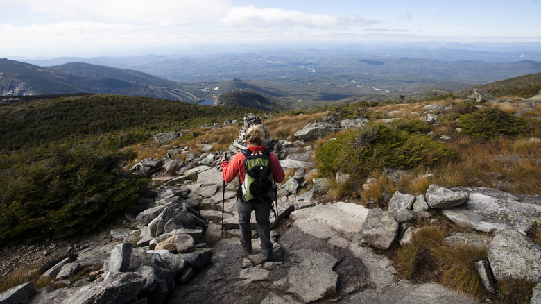 Randonneur sur Franconia Ridge, Pemewasset Trail