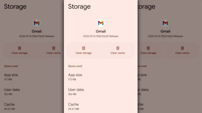 Paramètres de stockage Gmail sur Android