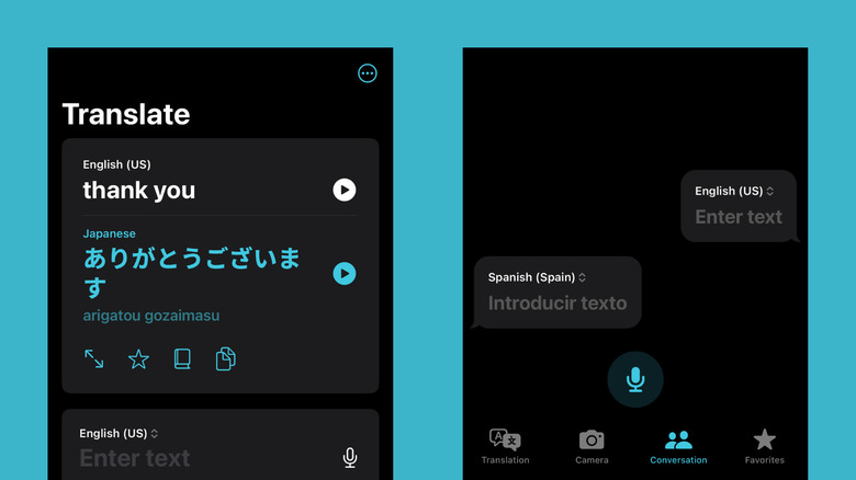 Apple traduit en montrant les modes de traduction et de conversation