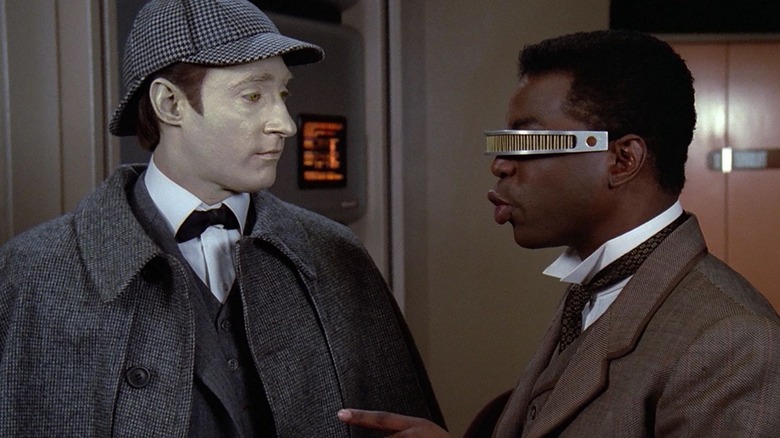 Données en tant que Sherlock Holmes et Geordi en tant que Dr Watson sur Star Trek: The Next Generation