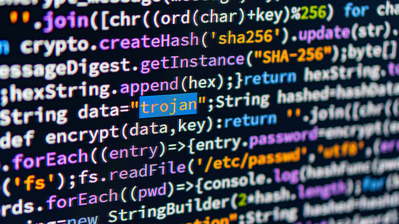 Code chiffré sur l'écran de l'ordinateur