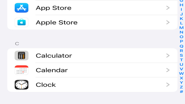 Capture d'écran de l'iPhone affichant la liste des applications de l'App Store