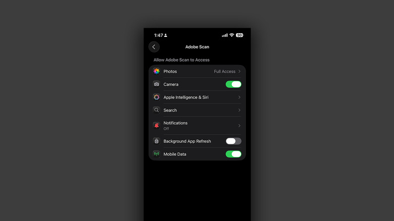 Désactiver l'utilisation des antécédents d'une application sur iOS