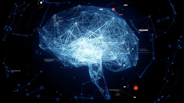 Une image générée numérique d'un cerveau brillant sur un fond noir