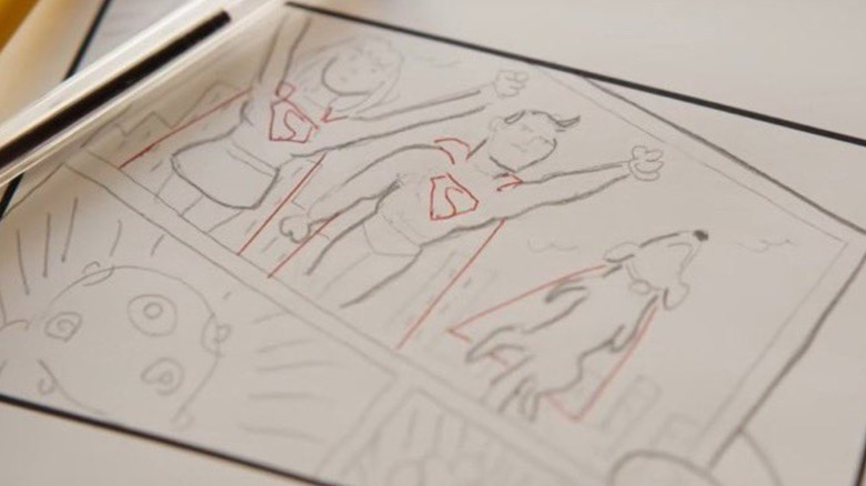 Aventures pour faire du sketch Superman de Superman, Supergirl et Krypto Flying