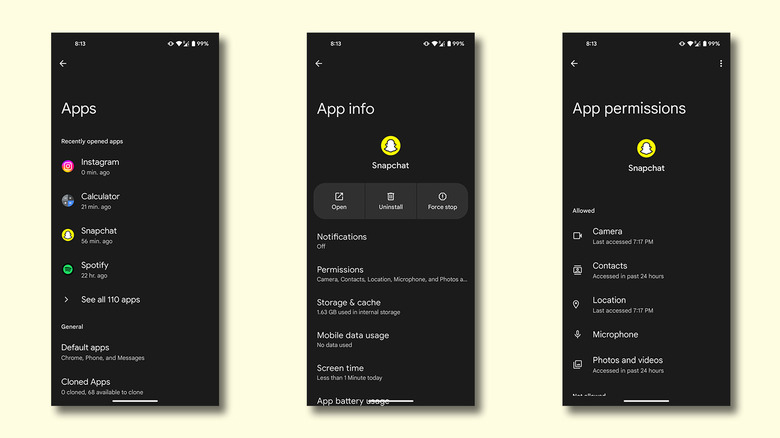 Désactivation des autorisations pour une application sur Android