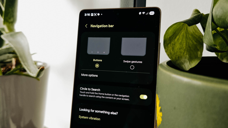Paramètres de la barre de navigation sur Samsung Galaxy S25 Ultra