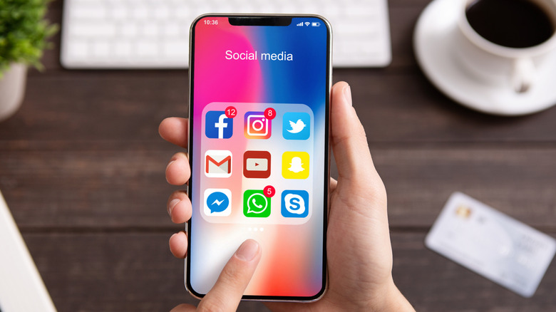 Personne tenant un iPhone X max