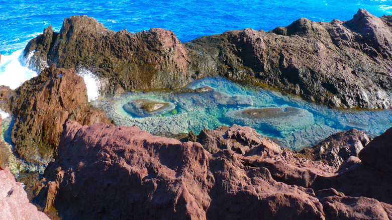 Superbes piscines de marée sur l'île Saba