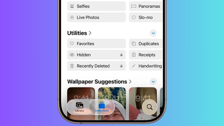 Médias cachés dans l'application Apple Photos.