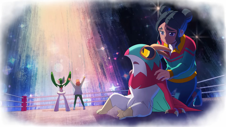 Hawlucha et son entraîneur sont incrédules après avoir perdu un combat à Hawlucha contre Machamp